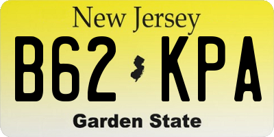 NJ license plate B62KPA