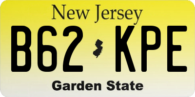 NJ license plate B62KPE