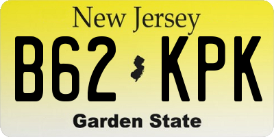 NJ license plate B62KPK