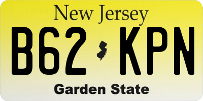 NJ license plate B62KPN