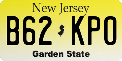 NJ license plate B62KPO