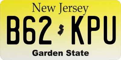 NJ license plate B62KPU