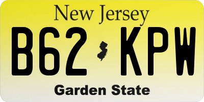 NJ license plate B62KPW