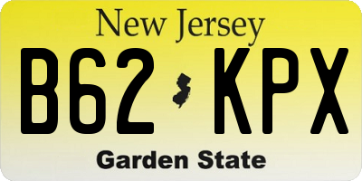 NJ license plate B62KPX