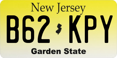 NJ license plate B62KPY