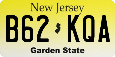 NJ license plate B62KQA