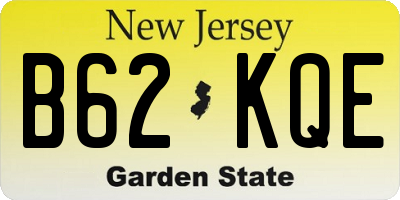 NJ license plate B62KQE