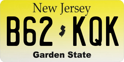 NJ license plate B62KQK