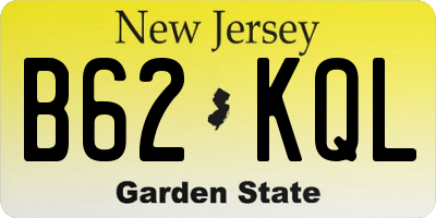 NJ license plate B62KQL