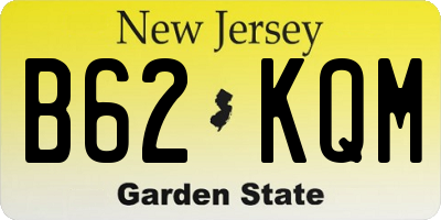 NJ license plate B62KQM