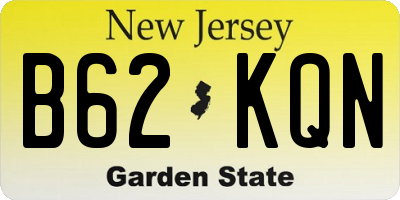 NJ license plate B62KQN