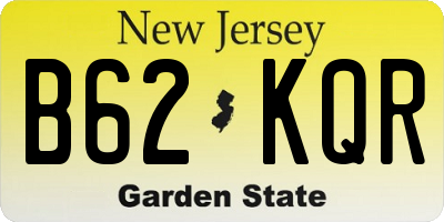 NJ license plate B62KQR