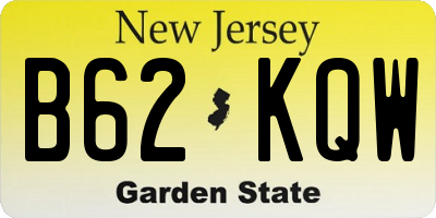 NJ license plate B62KQW