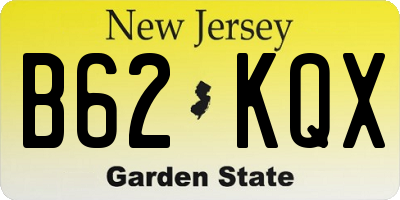 NJ license plate B62KQX