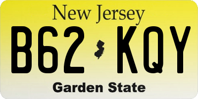 NJ license plate B62KQY