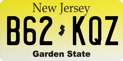 NJ license plate B62KQZ
