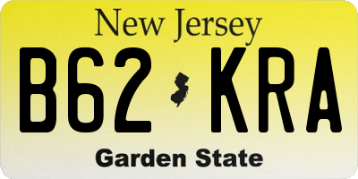 NJ license plate B62KRA