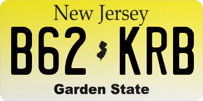NJ license plate B62KRB
