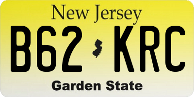 NJ license plate B62KRC