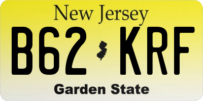 NJ license plate B62KRF