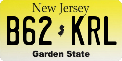 NJ license plate B62KRL