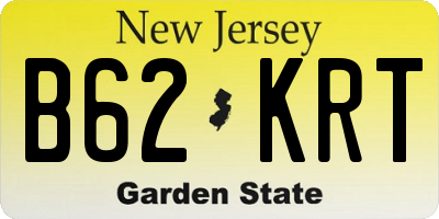 NJ license plate B62KRT