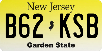 NJ license plate B62KSB