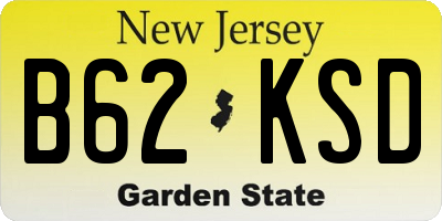 NJ license plate B62KSD