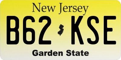 NJ license plate B62KSE