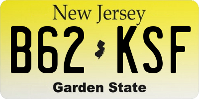NJ license plate B62KSF