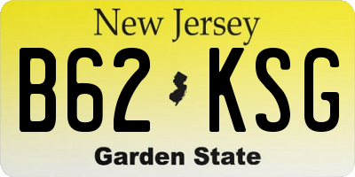NJ license plate B62KSG
