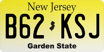NJ license plate B62KSJ