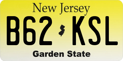 NJ license plate B62KSL