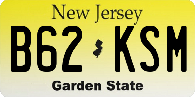 NJ license plate B62KSM