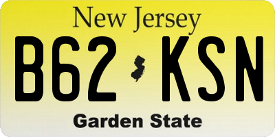 NJ license plate B62KSN