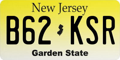 NJ license plate B62KSR