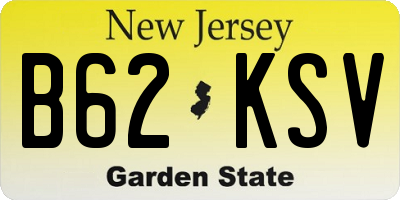 NJ license plate B62KSV