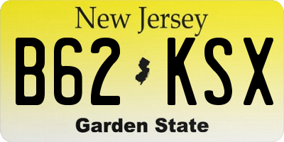 NJ license plate B62KSX