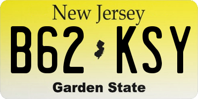 NJ license plate B62KSY