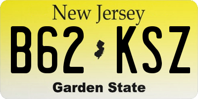 NJ license plate B62KSZ