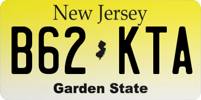 NJ license plate B62KTA