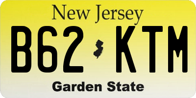 NJ license plate B62KTM