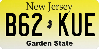 NJ license plate B62KUE