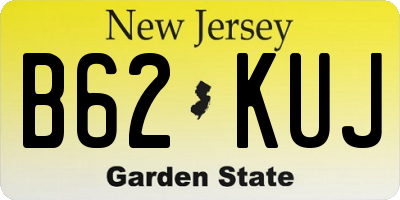 NJ license plate B62KUJ