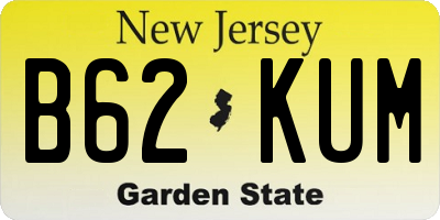 NJ license plate B62KUM