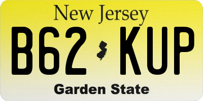 NJ license plate B62KUP