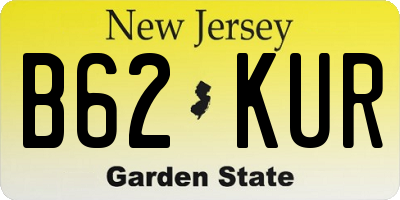 NJ license plate B62KUR
