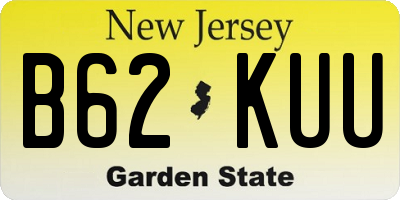 NJ license plate B62KUU