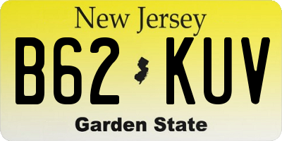 NJ license plate B62KUV