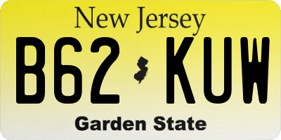 NJ license plate B62KUW